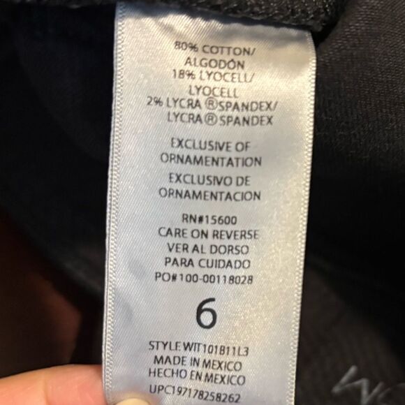 Wit & Wisdom Black Mid Rise Straight Leg Jeans Size 6 - Picture 7 of 9